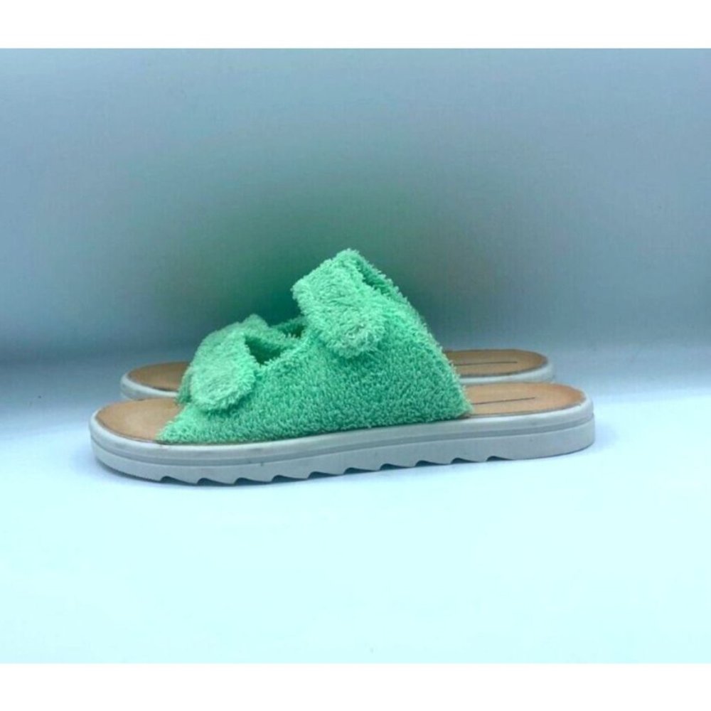 INTENTIONALLY Blank Blink Terry Top Neon Lime Sandal US 8.5/9 EU39 NWOB Scuffed - Picture 6 of 9